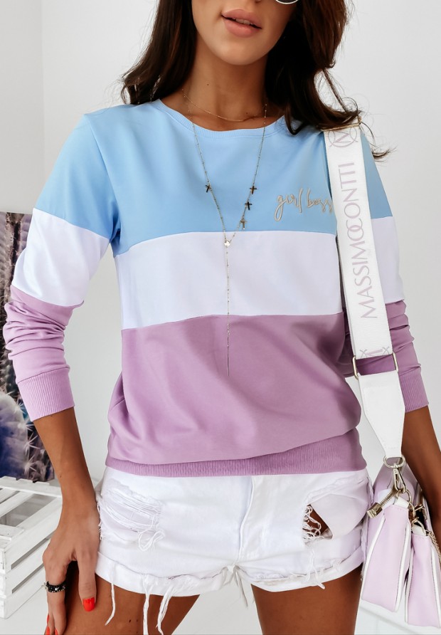 Mikina Girl Boss Tricolor Lilac