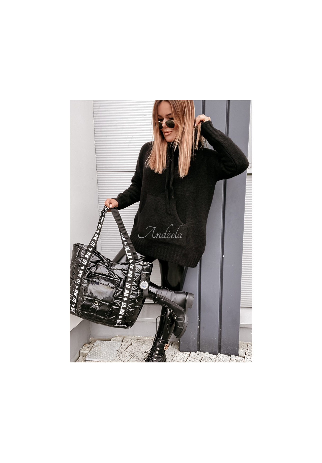 Svetr oversize s kapucí Carra Černé