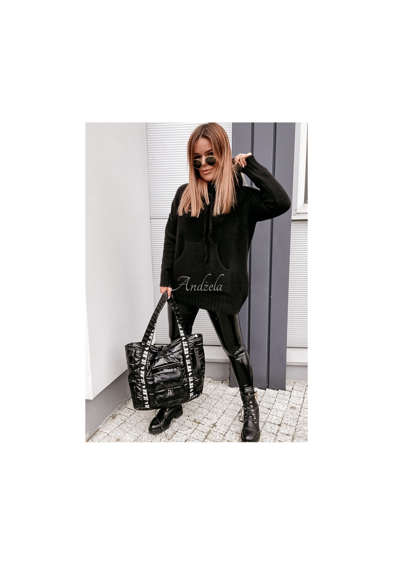 Svetr oversize s kapucí Carra Černé