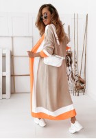 Svetr Kardigan Krone Beige&Orange