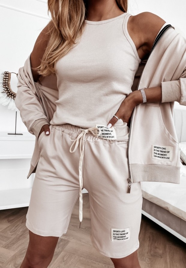 Vroubkovaný Top   Sporty Chic nude