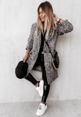 Kabát dvouřadý Vistal šedý melanž