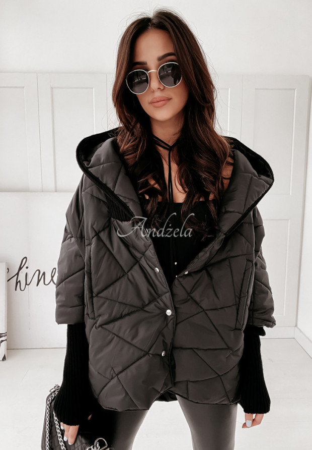 Bunda oversize s kapucí Sancha Černá