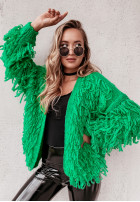 Svetr Kardigan Fringe Green