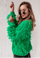 Svetr Kardigan Fringe Green