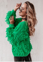 Svetr Kardigan Fringe Green