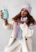 Šála  Snowflake Mint&Pink