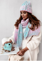 Šála  Snowflake Mint&Pink