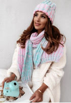 Šála  Snowflake Mint&Pink