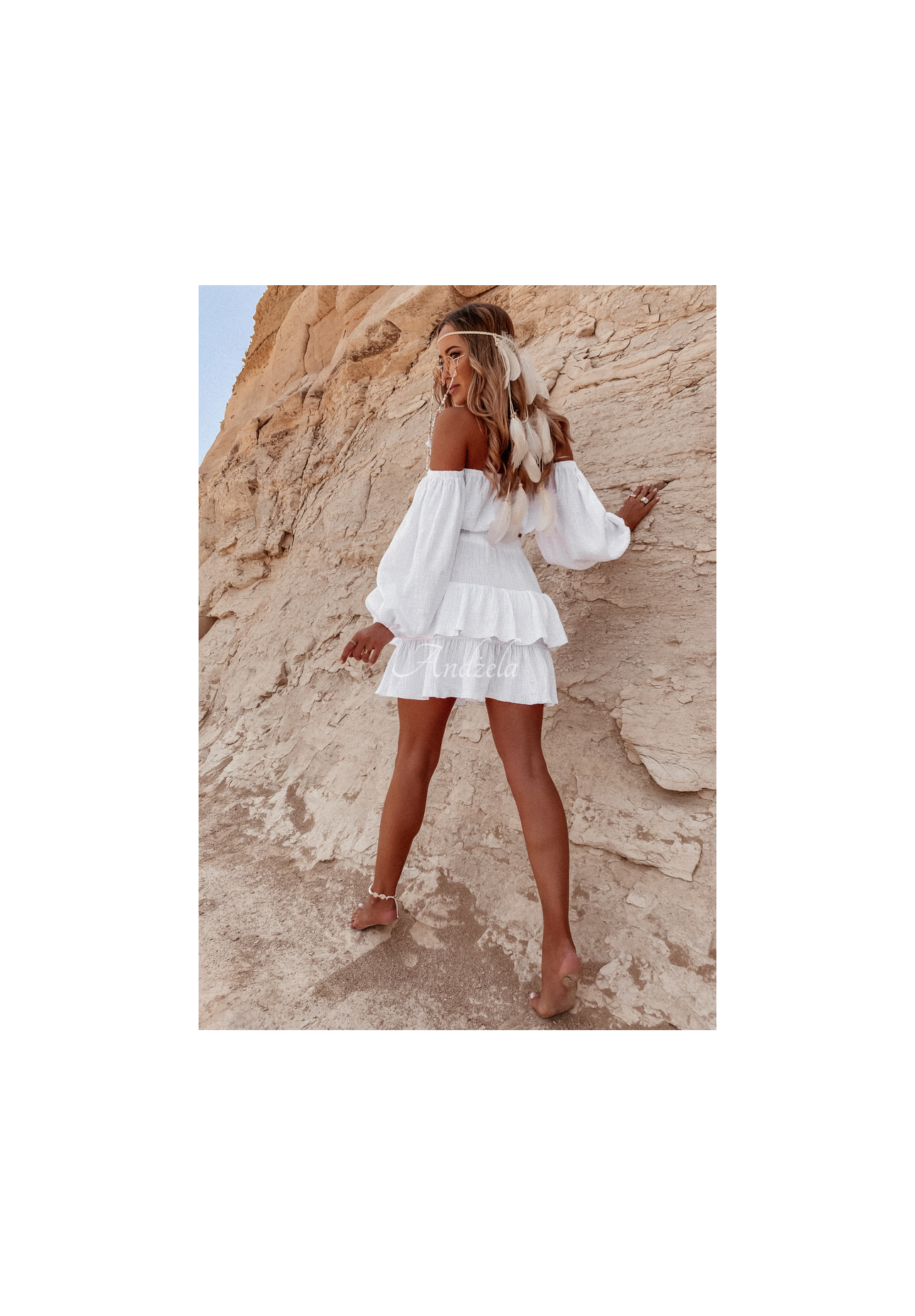 Mušelínová sukně s volánky Malta Bílá