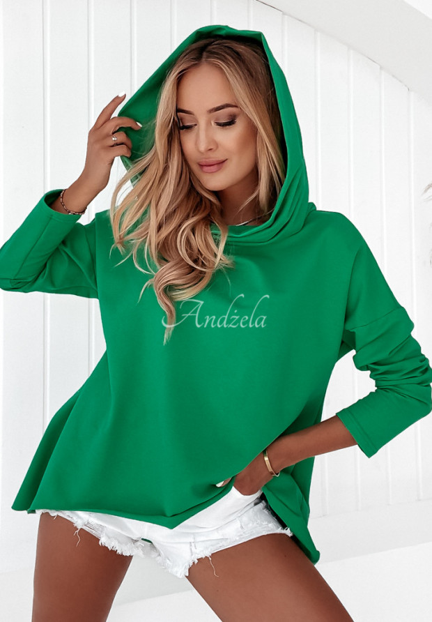 Asymetrická mikina oversize Drayton zelená