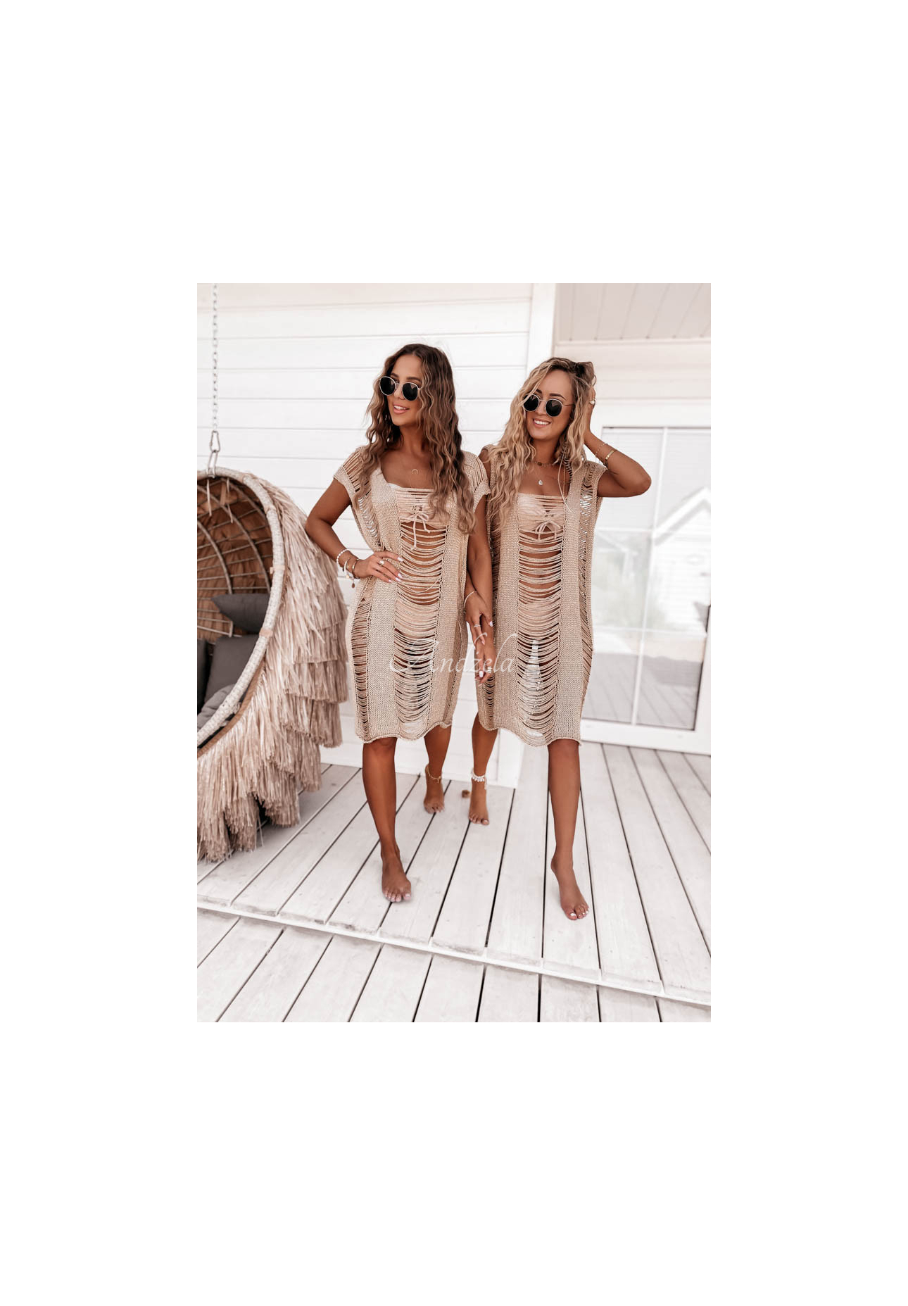 Dlouhý plážový přehoz Valletta zlatá