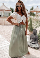 Spódnica maxi Valley khaki