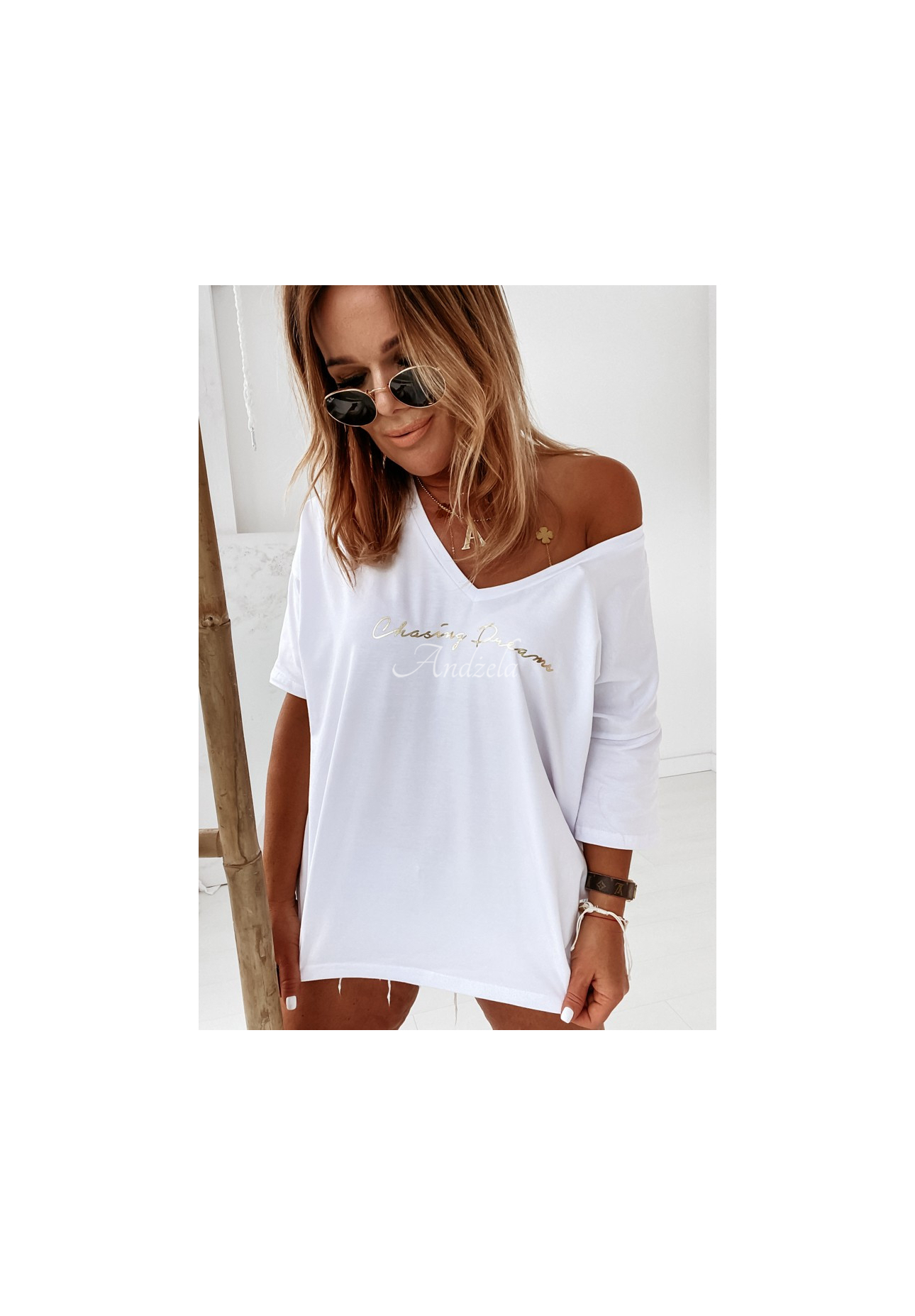 Halenka oversize Chasing Dreams Bílá