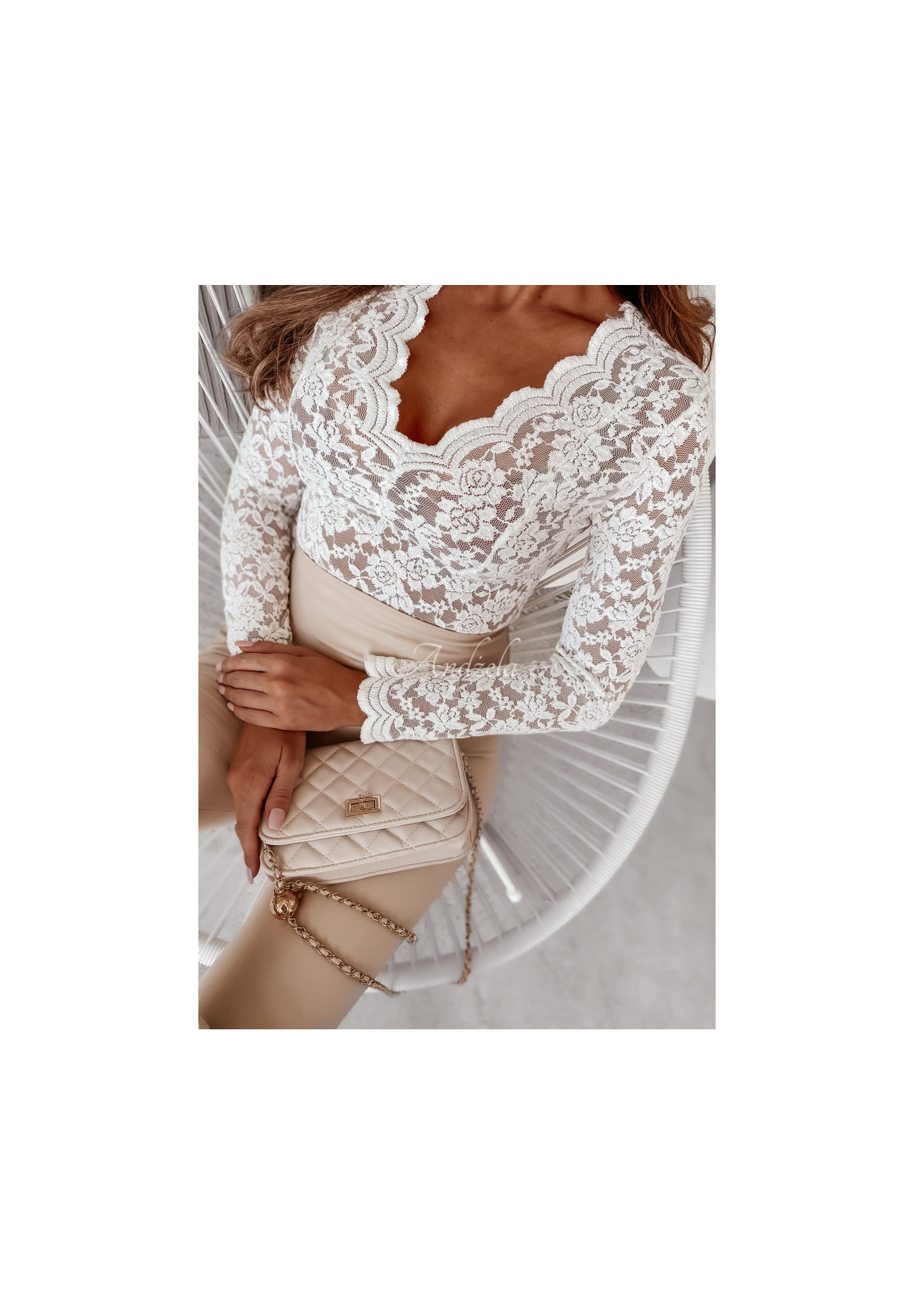 Krajková halenka Rosalia Bílá