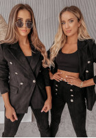 Garnitur damski zamszowy Elegance Černé