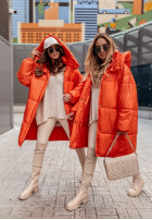 Dlouhá péřová bunda oversize Winterset oranžová