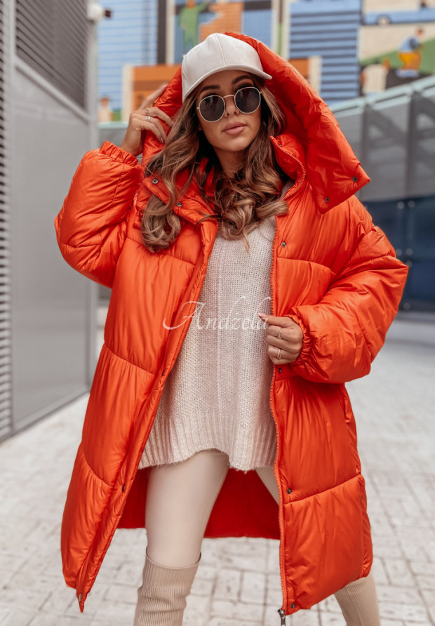 Dlouhá péřová bunda oversize Winterset oranžová