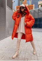 Dlouhá péřová bunda oversize Winterset oranžová