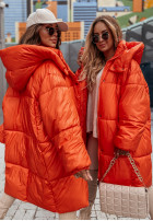 Dlouhá péřová bunda oversize Winterset oranžová