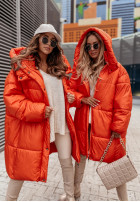 Dlouhá péřová bunda oversize Winterset oranžová