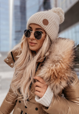 Čepice s bambulí North Pole béžová