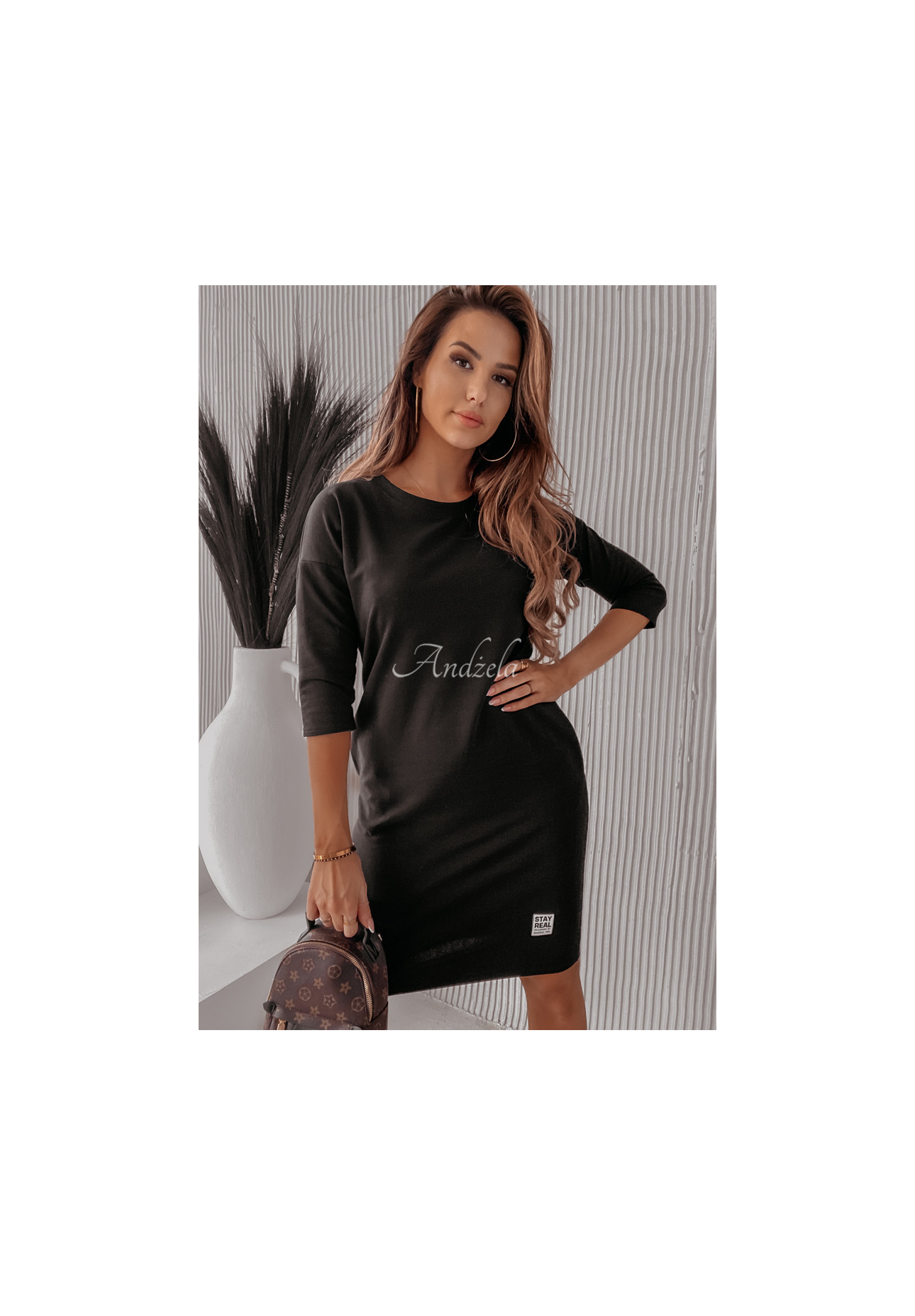 Šaty Tunika s kapsami Stay Real černá