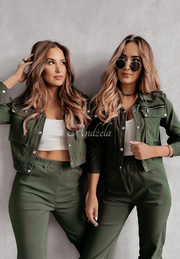 Souprava kalhoty a krátká bunda Baxter khaki