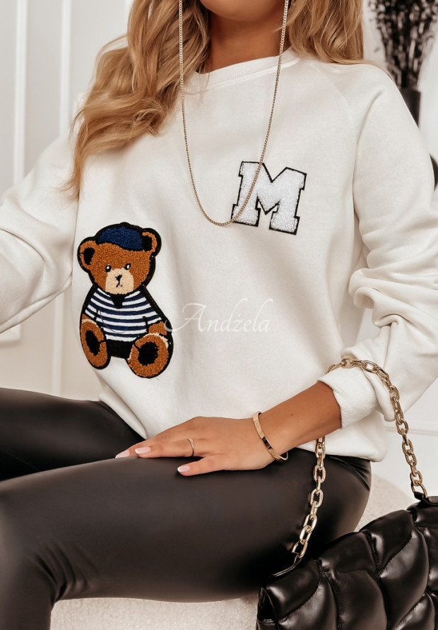 Mikina s nášivkami Lovely Bear ecru