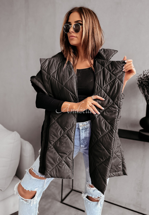Vesta oversize s límcem Stay Away černá