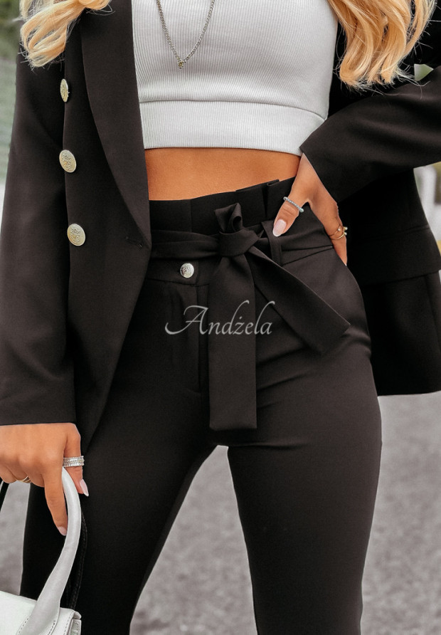 Elegantní kalhoty s páskem I Want It, I Got It černé