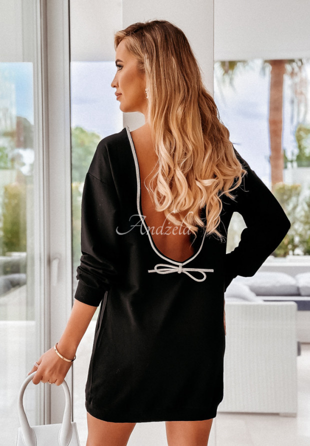 Šaty oversize s ozdobným výstřihem Feel Freely černá