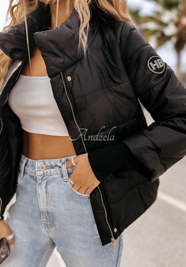 Krátká prošívaná bunda Martinez černá