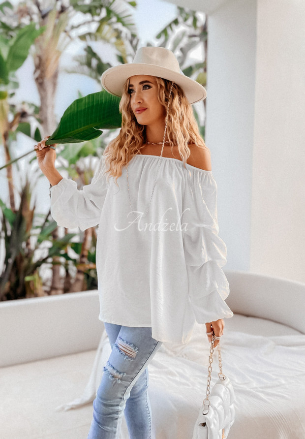 Halenka oversize s volánky Marinela ecru
