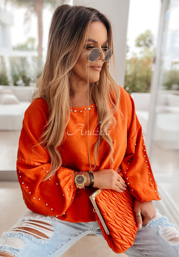 Halenka oversize se zdobením Liris oranžová