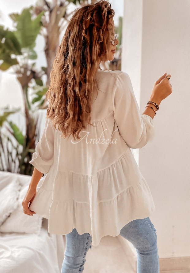 Halenka Tunika oversize s volánky How Lovely ecru