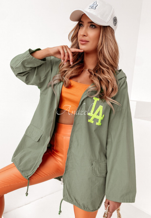 Asymetrická bunda parka Angelia khaki