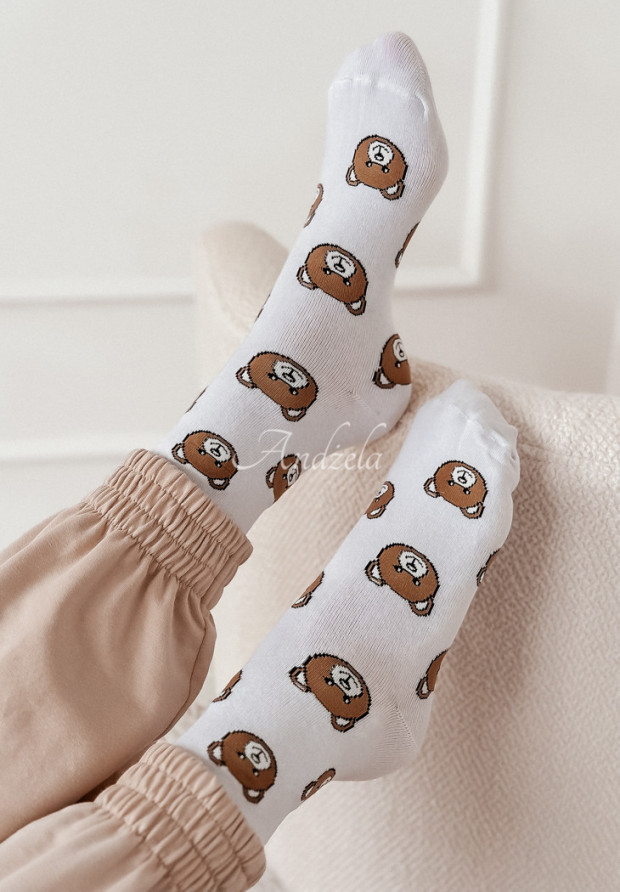 Dlouhé ponožky s medvídky Bears bílé bílé