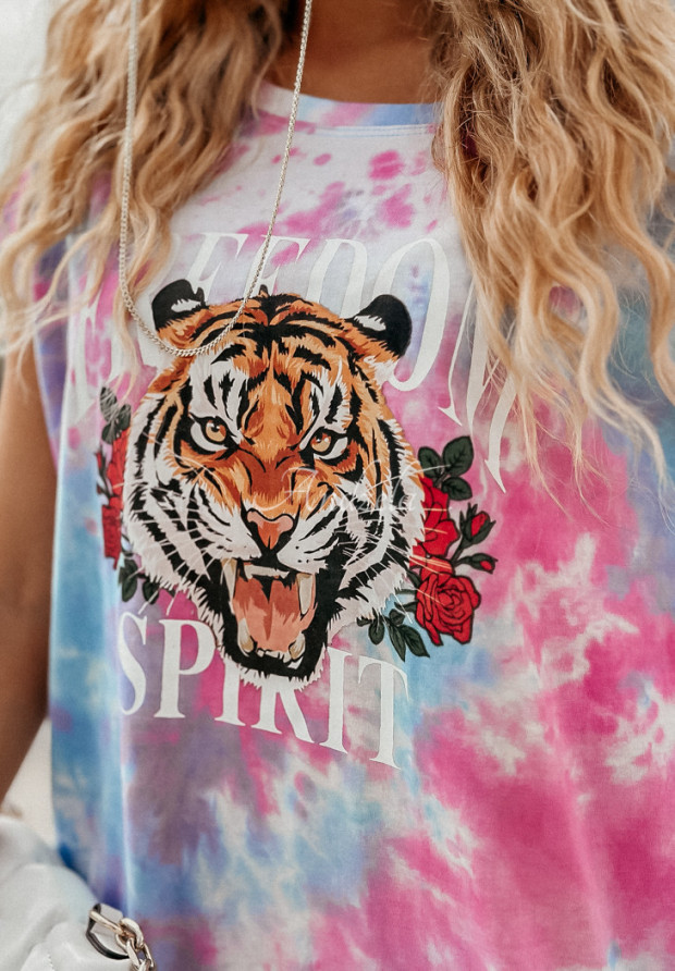 Šaty Tunika tie dye Freedom Spirit modrá