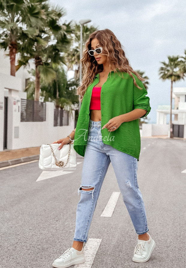 Košile oversize True Beauty zelená