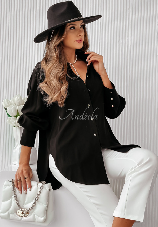 Asymetrická košile oversize Carly černá