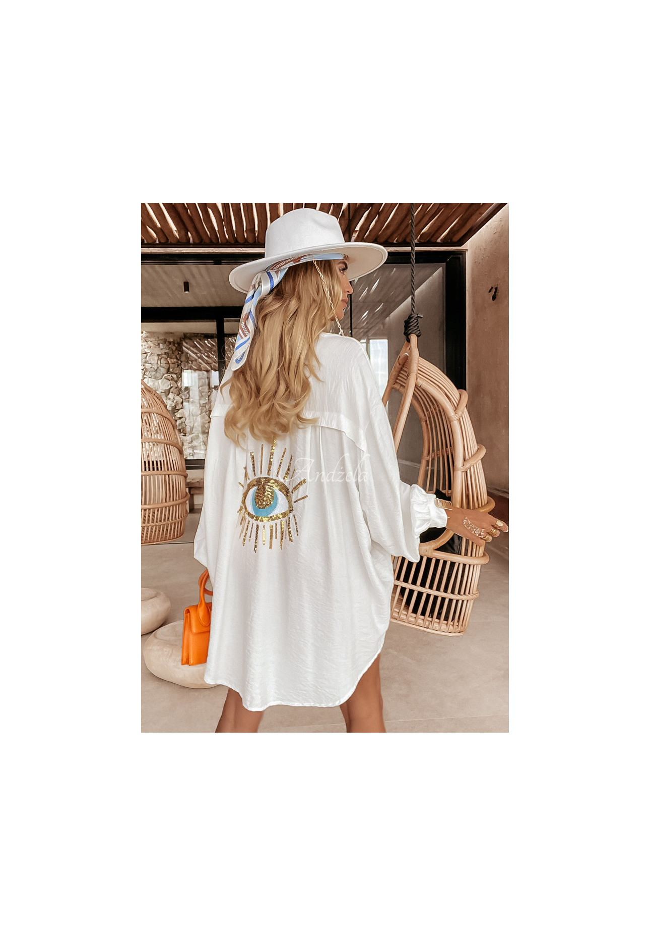 Košile s ozdobnou aplikací Eye See You ecru