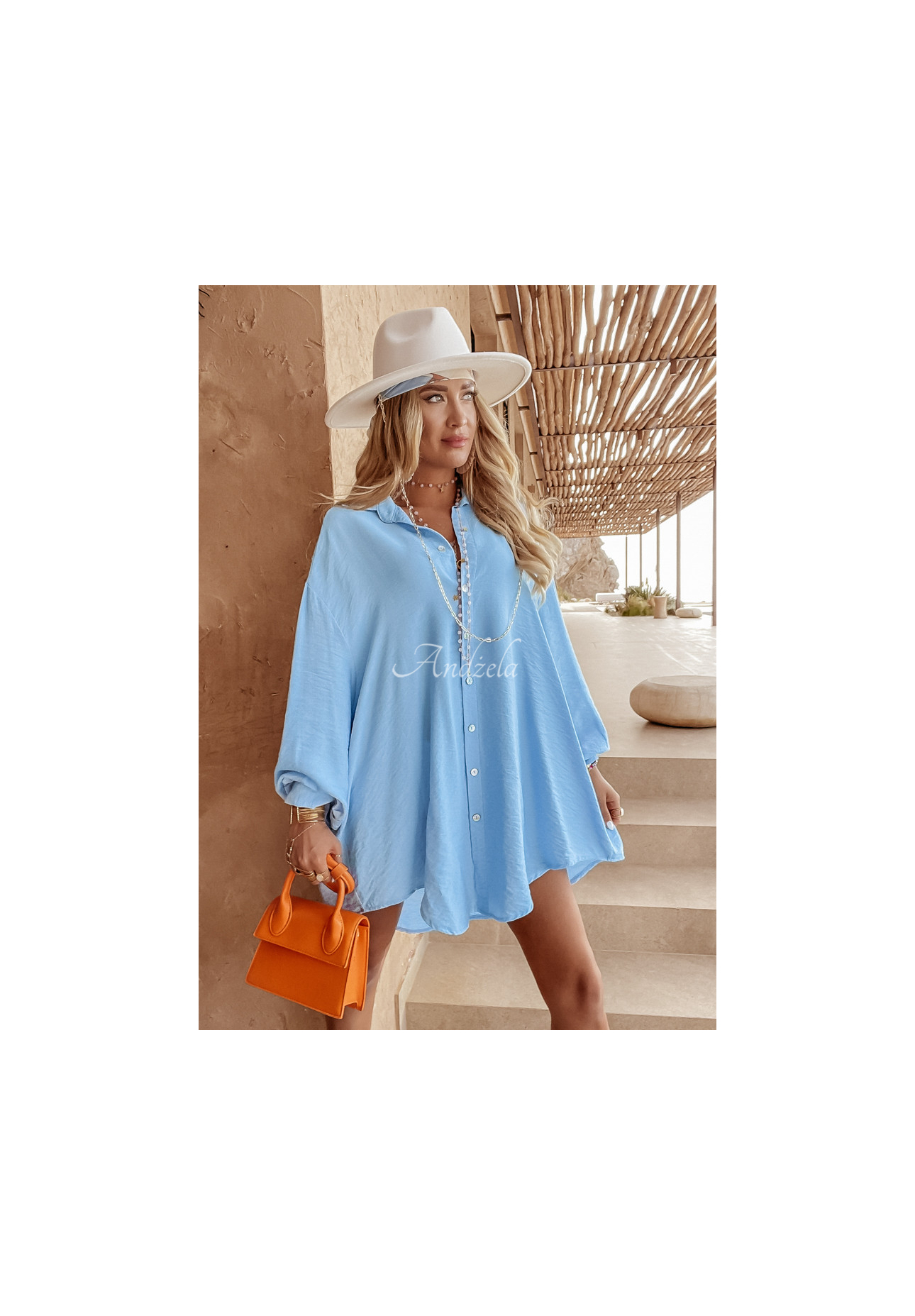 Košile s ozdobnou aplikací Eye See You blankytná