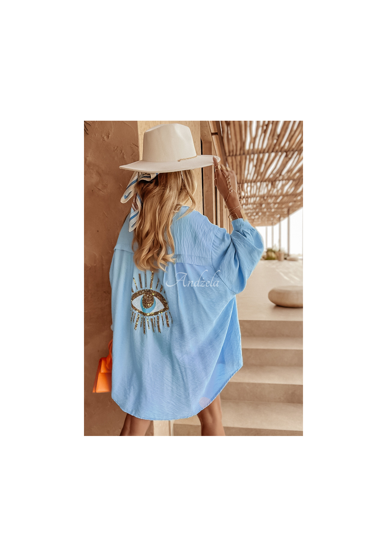 Košile s ozdobnou aplikací Eye See You blankytná