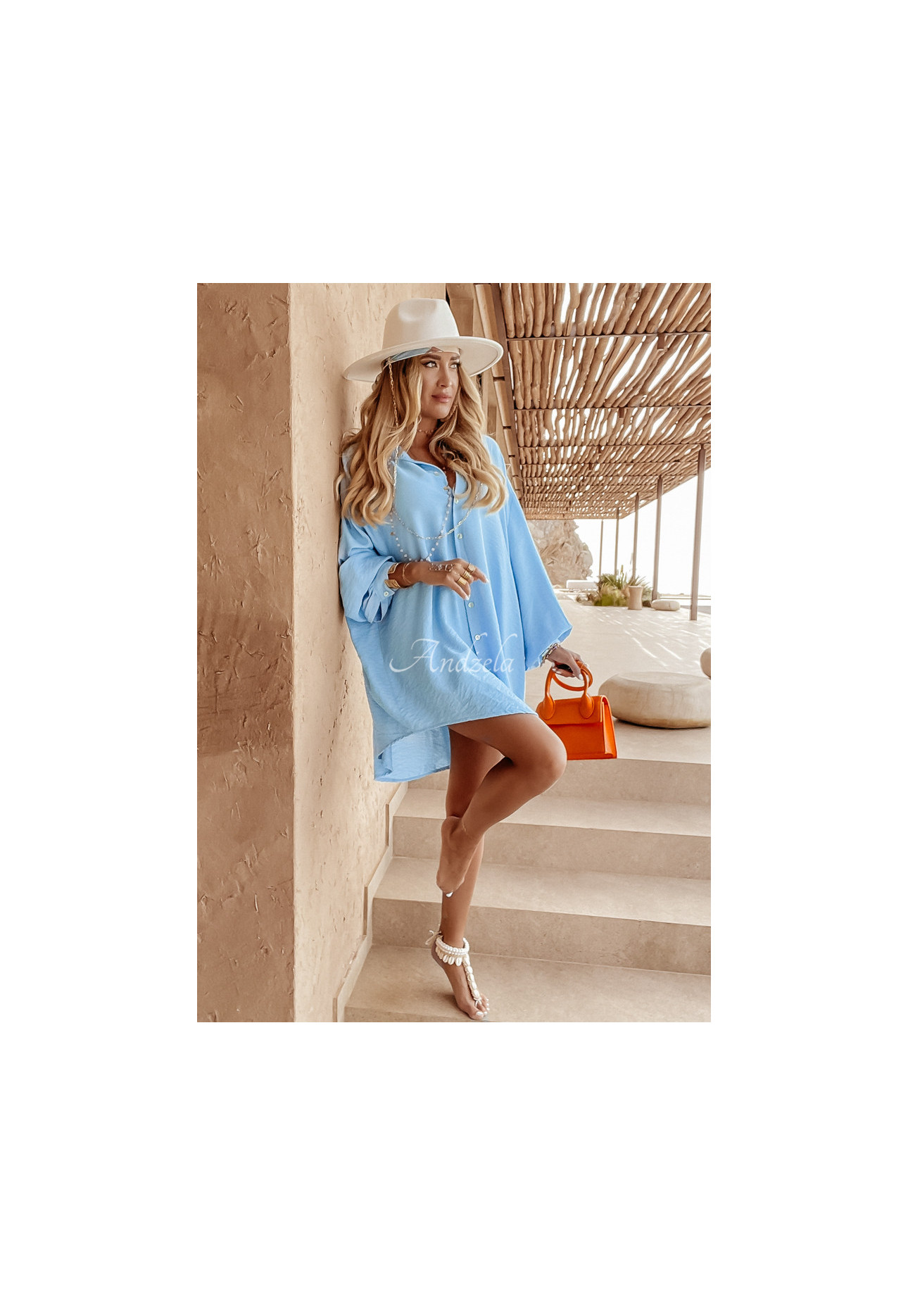 Košile s ozdobnou aplikací Eye See You blankytná