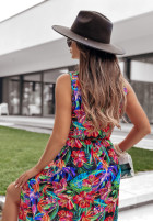 Kwiecista Šaty z rozcięciami Exotic Summer černá