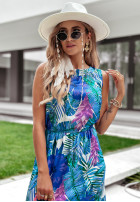 Kwiecista Šaty z rozcięciami Exotic Summer modrá