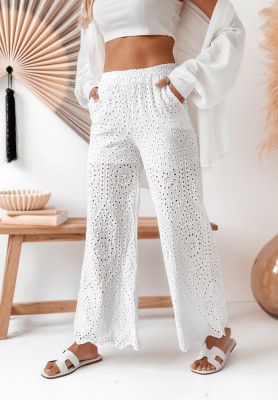 Ažurové kalhoty boho Sunkissed ecru