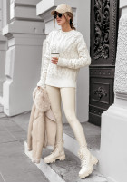 Svetr z ozdobnym splotem Coffee Time ecru