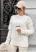 Svetr z ozdobnym splotem Coffee Time ecru